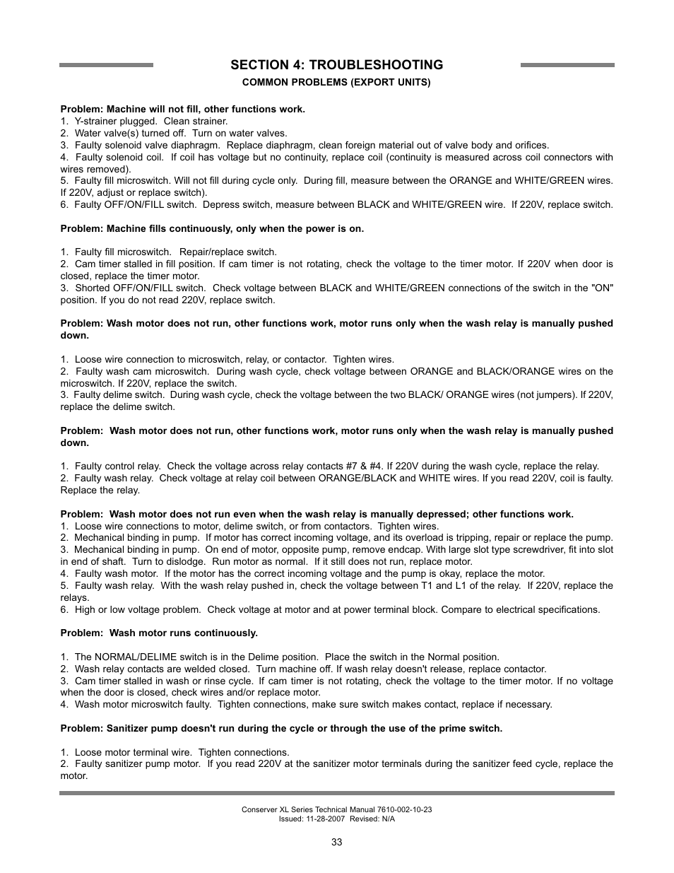 Jackson Chemical Sanatizing Singal and Dual Rack Upright Door Dishmachines CONSERVER XL2-CML User Manual | Page 40 / 94