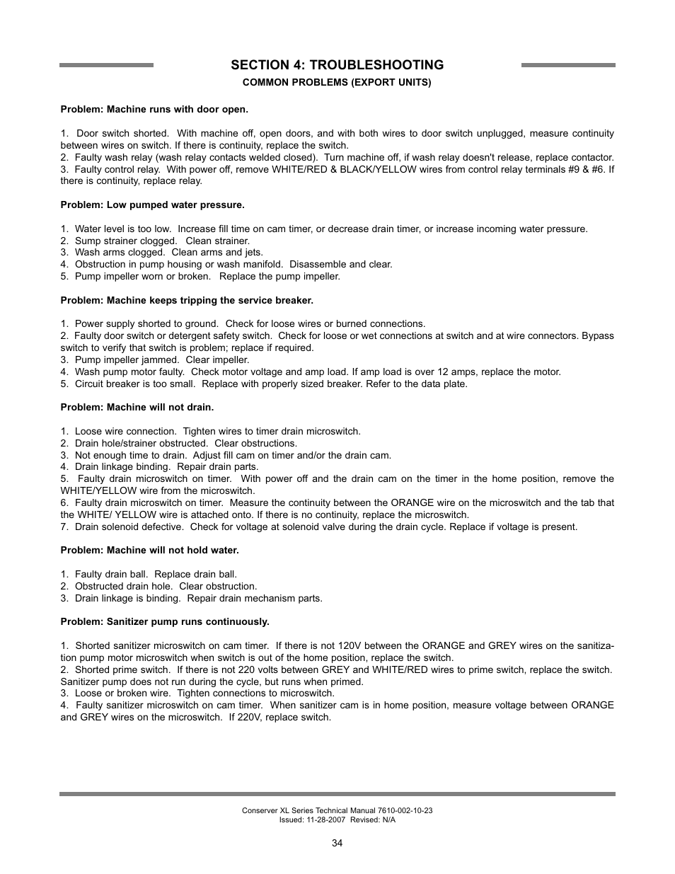 Jackson Chemical Sanatizing Singal and Dual Rack Upright Door Dishmachines CONSERVER XL2-CML User Manual | Page 41 / 94