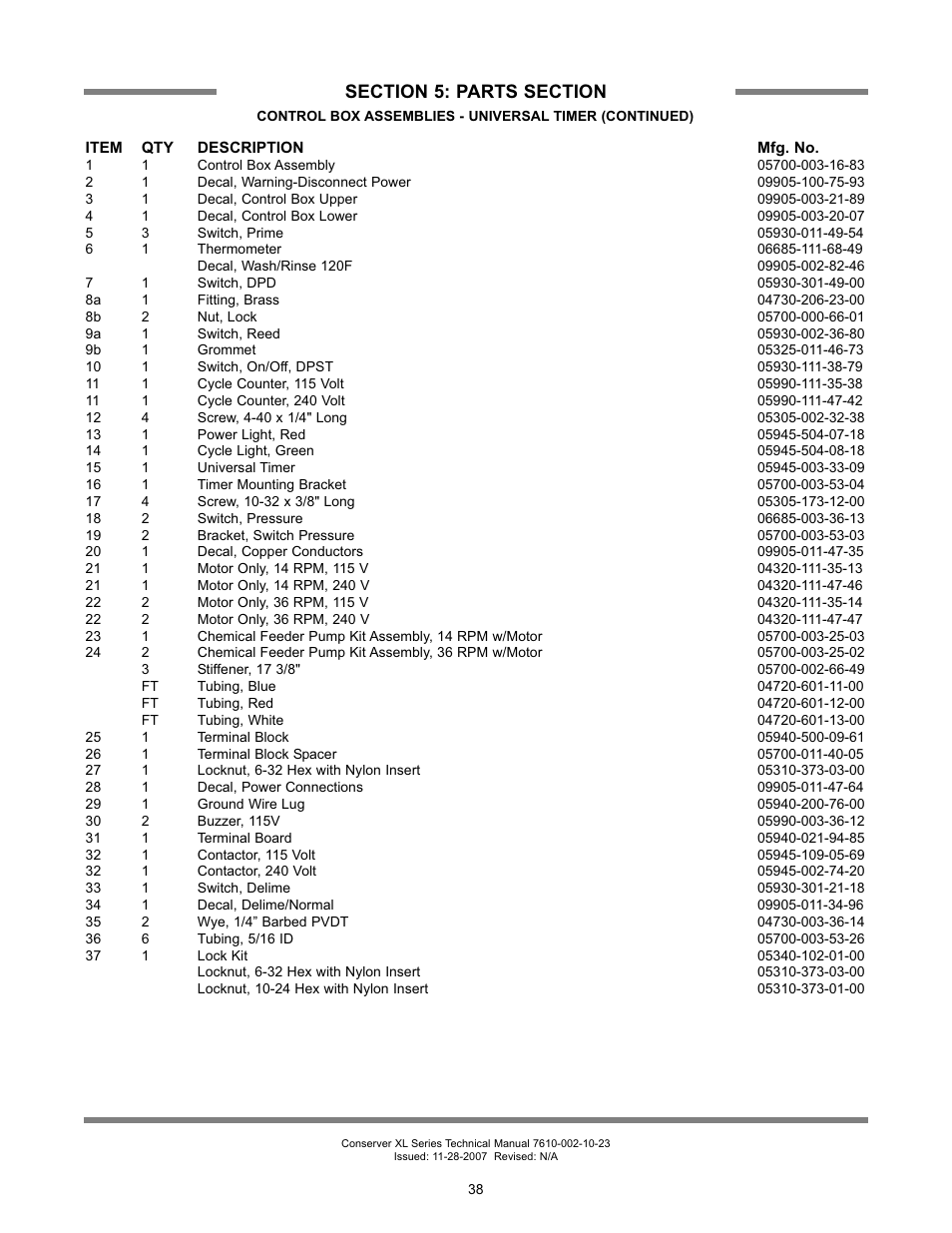 Jackson Chemical Sanatizing Singal and Dual Rack Upright Door Dishmachines CONSERVER XL2-CML User Manual | Page 45 / 94