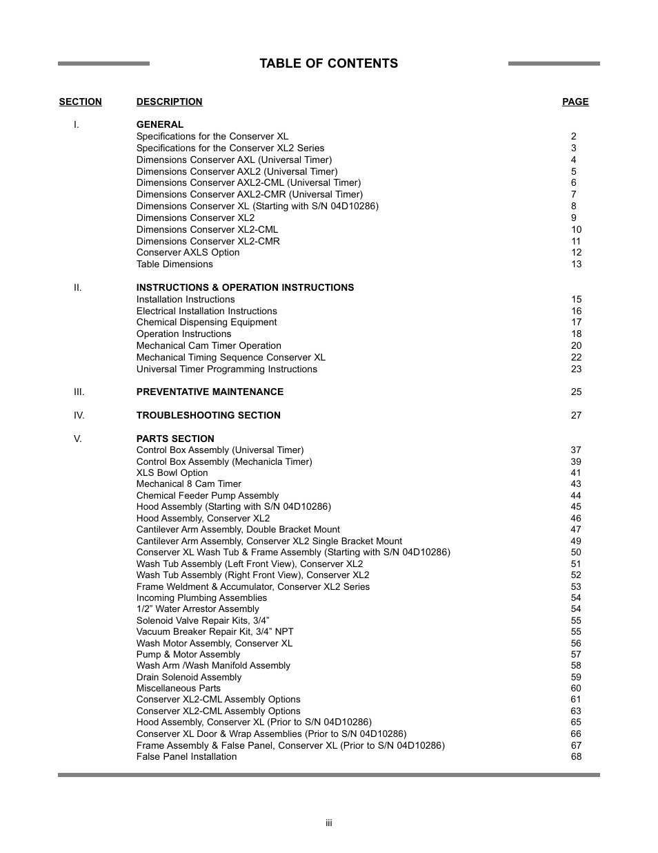 Jackson Chemical Sanatizing Singal and Dual Rack Upright Door Dishmachines CONSERVER XL2-CML User Manual | Page 6 / 94