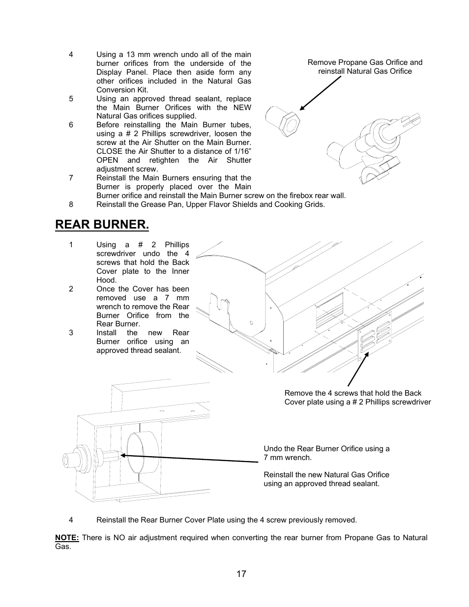 Rear burner | Jackson 700BI Series User Manual | Page 17 / 25