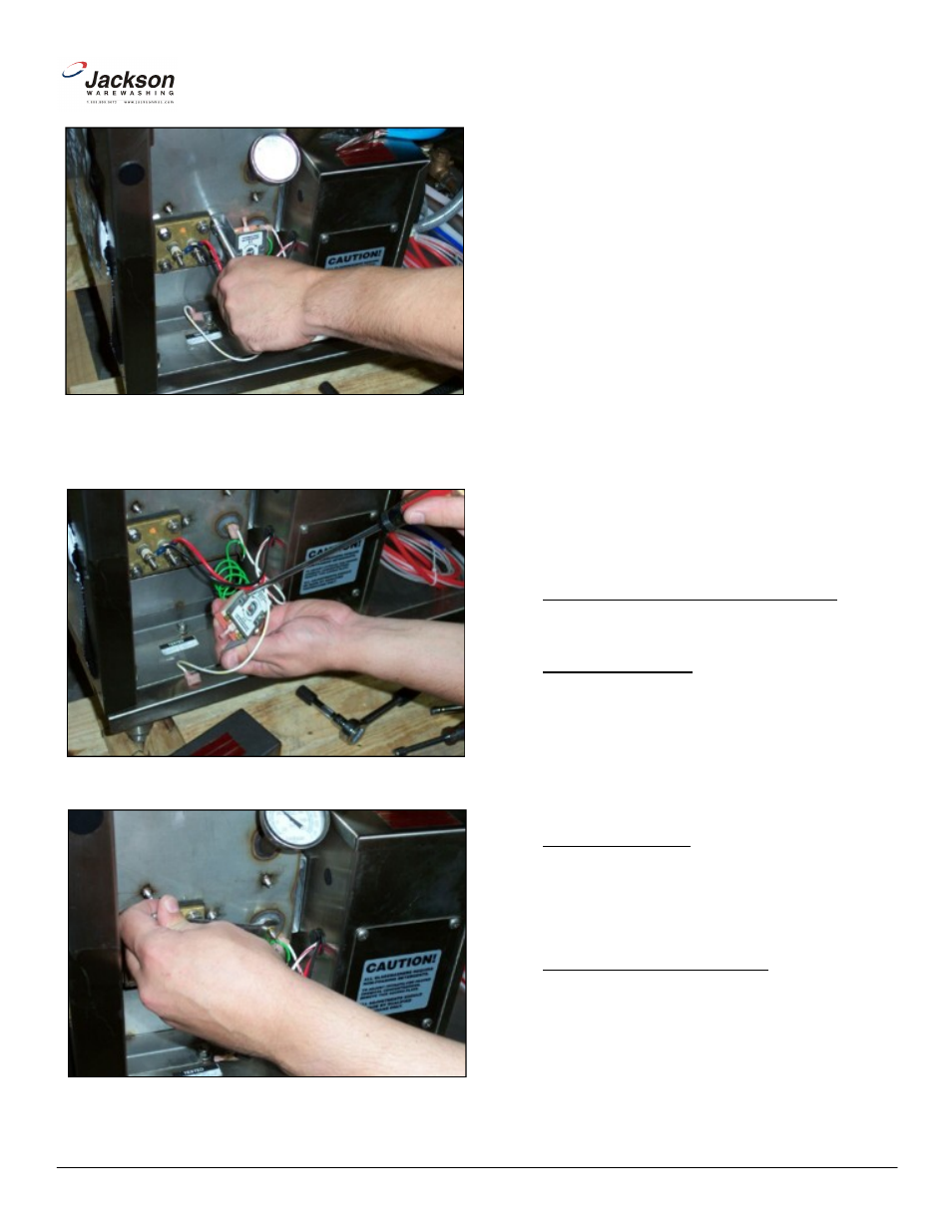 After maintenance actions, Special parts, Contact information | Jackson R30 User Manual | Page 3 / 3