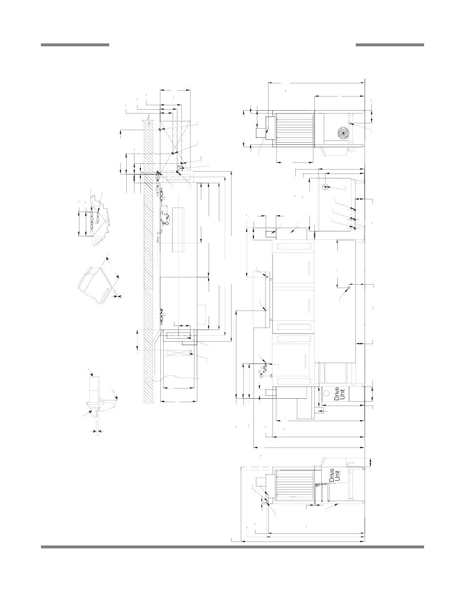 Left to right, Dri ve un it, Left side right side | Recom m ended tabl e fabr icat io n, Front view | Jackson AJ-100CS User Manual | Page 27 / 60