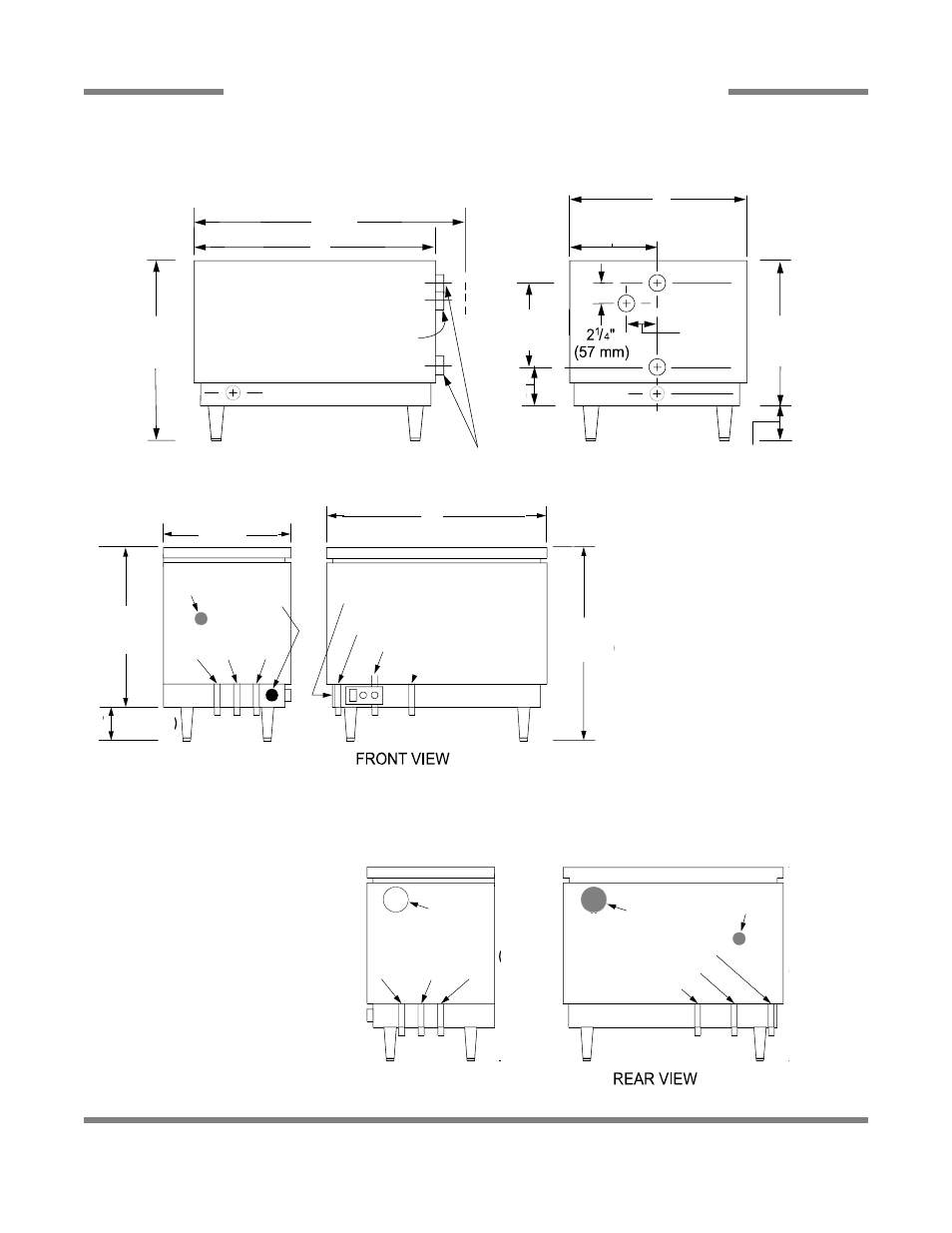 Inlet rear view outlet side view | Jackson AJ-100CS User Manual | Page 36 / 60