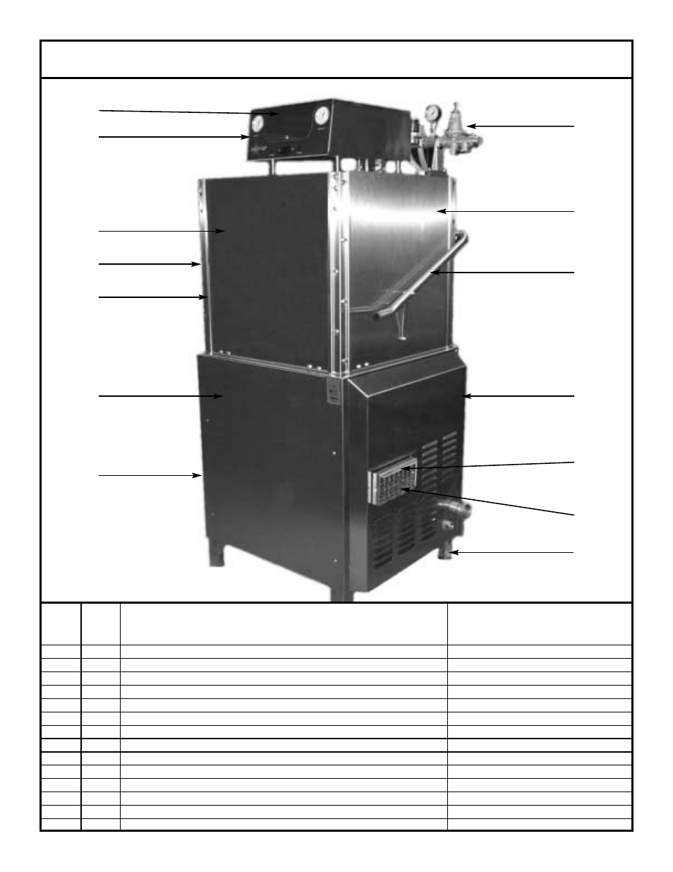 Parts section, Main assembly | Jackson Gas Heated Door-Type Dishmachines Tempstar TGP User Manual | Page 23 / 41