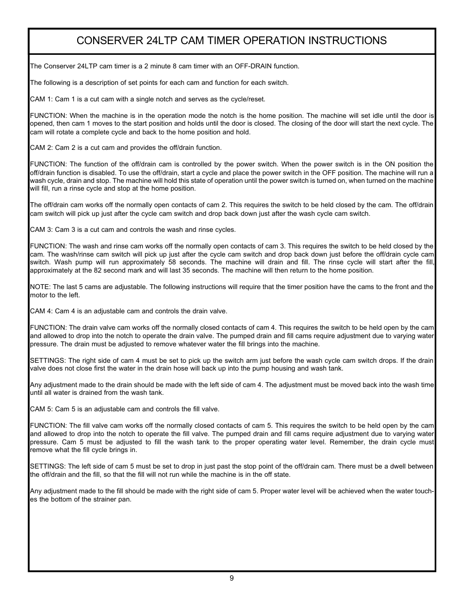 Conserver 24ltp cam timer operation instructions | Jackson 24 LT User Manual | Page 12 / 41