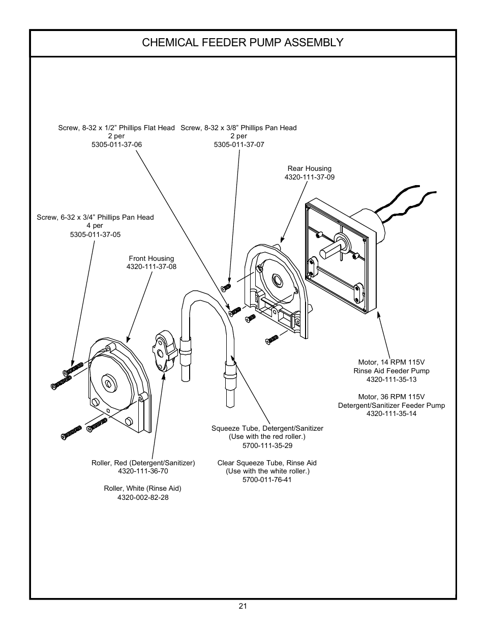 Chemical feeder pump assembly | Jackson 24 LT User Manual | Page 24 / 41