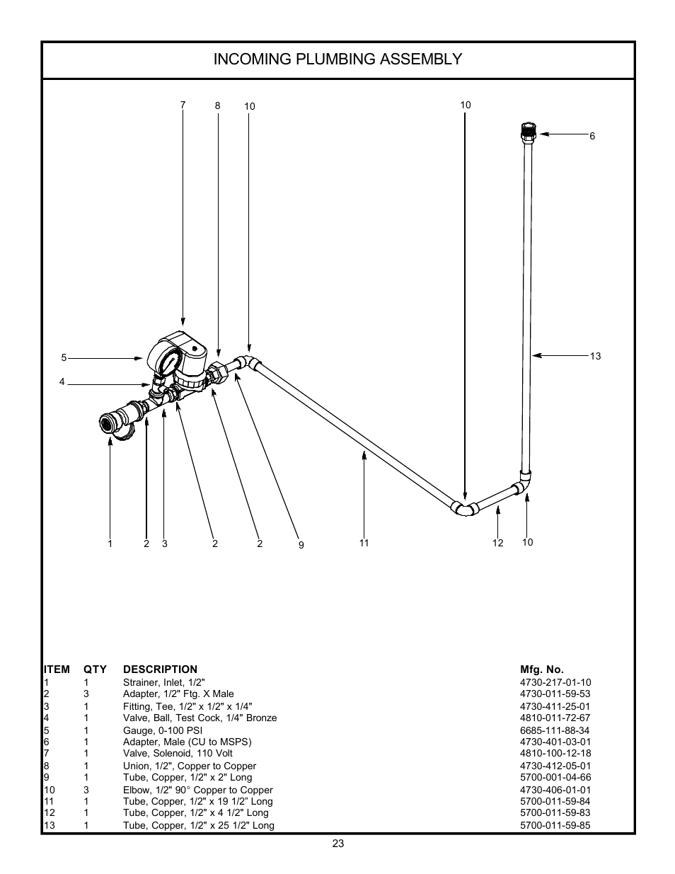 Incoming plumbing assembly | Jackson 24 LT User Manual | Page 26 / 41