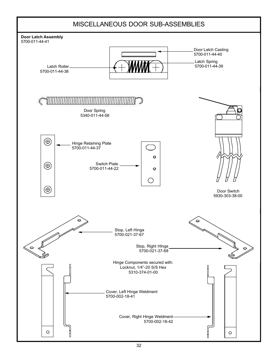 Miscellaneous door sub-assemblies | Jackson 24 LT User Manual | Page 35 / 41