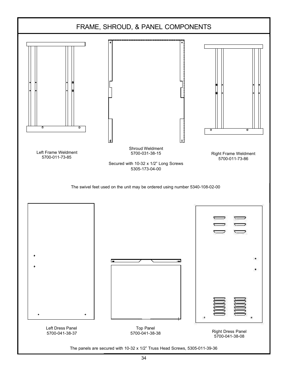 Frame, shroud, & panel components | Jackson 24 LT User Manual | Page 37 / 41