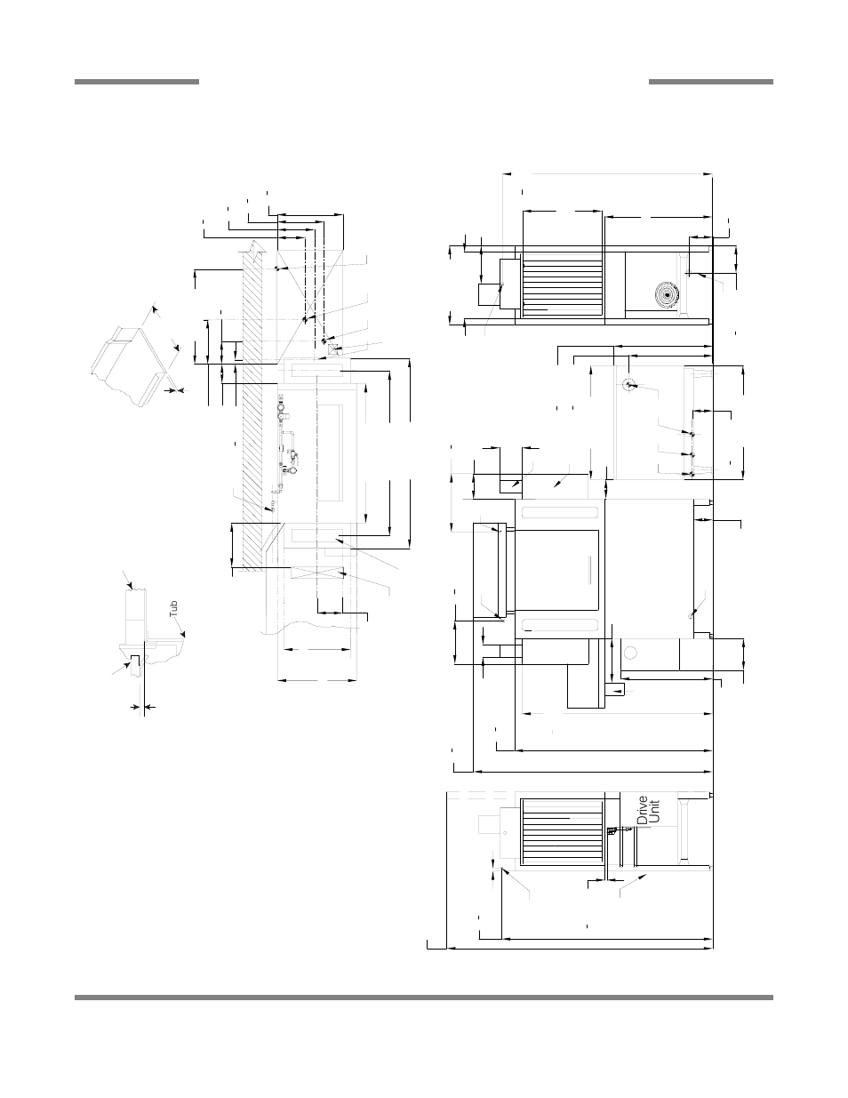 Left to right, Fr ont view right side, Dr iv e uni t left side | Re c o mme nde d ta ble fa bric a tion | Jackson AJ-44 User Manual | Page 15 / 68