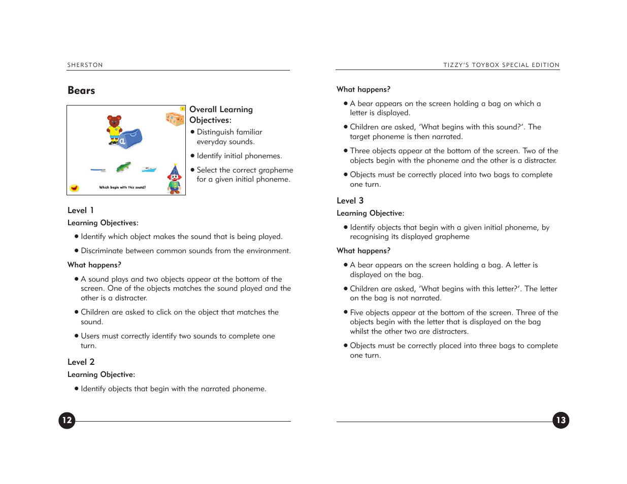 Bears | Jackson Tizzy's Toybox User Manual | Page 8 / 23