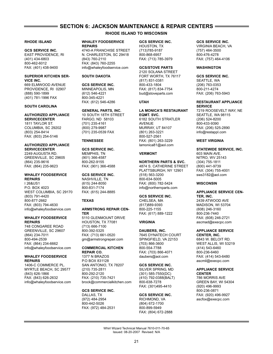 Jackson Whirl Wizard User Manual | Page 27 / 29
