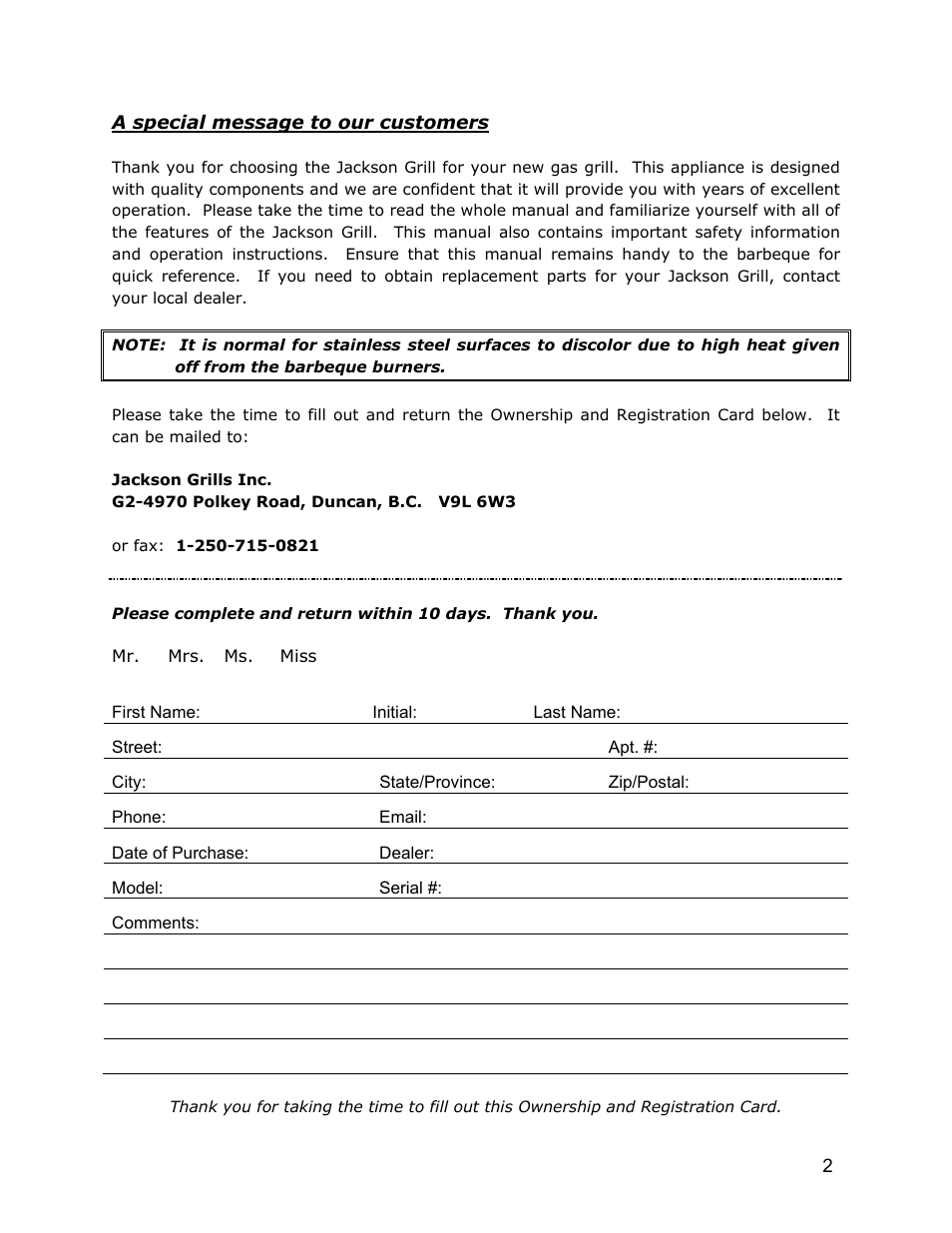 Jackson JG3 User Manual | Page 2 / 12