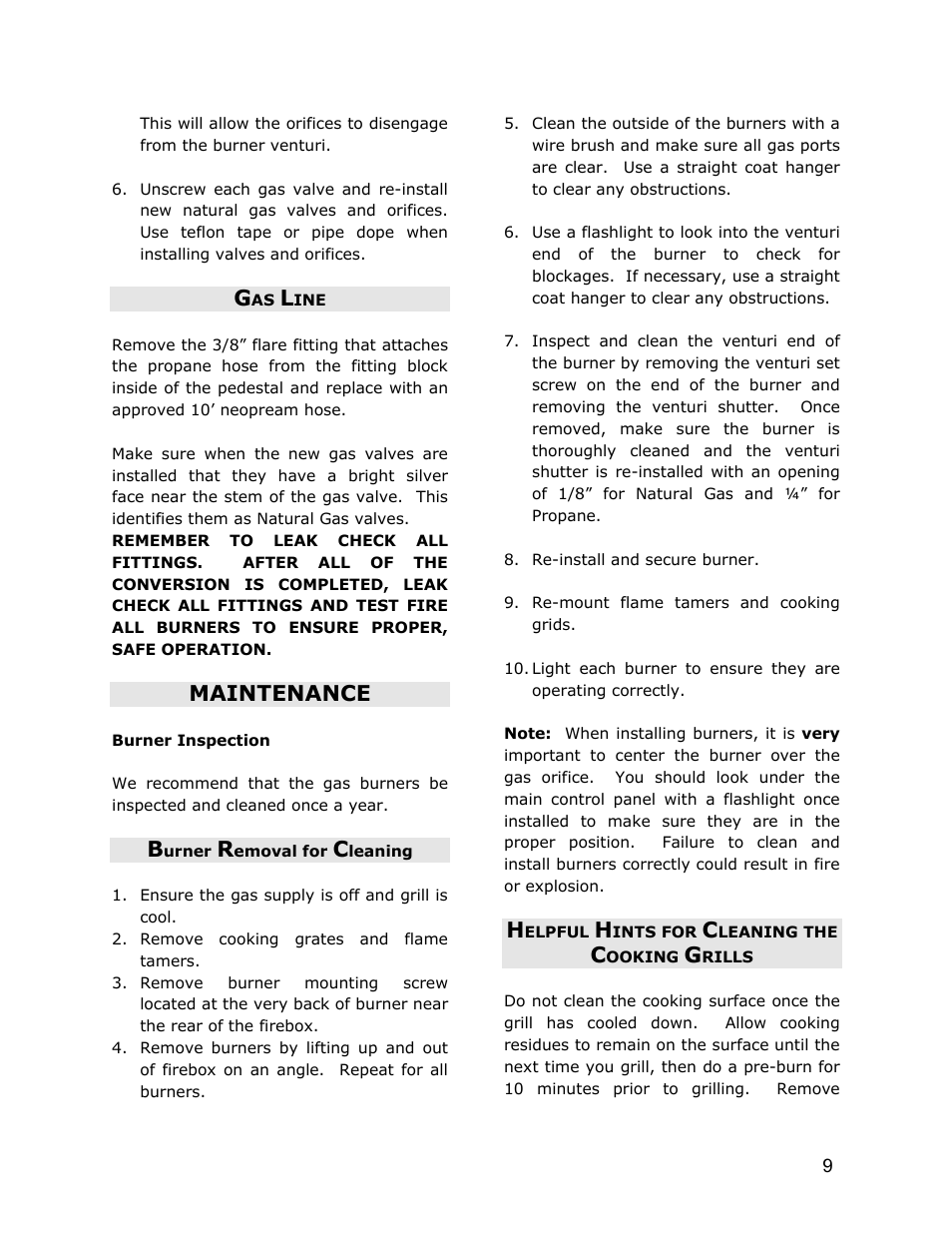 Maintenance | Jackson JG3 User Manual | Page 9 / 12
