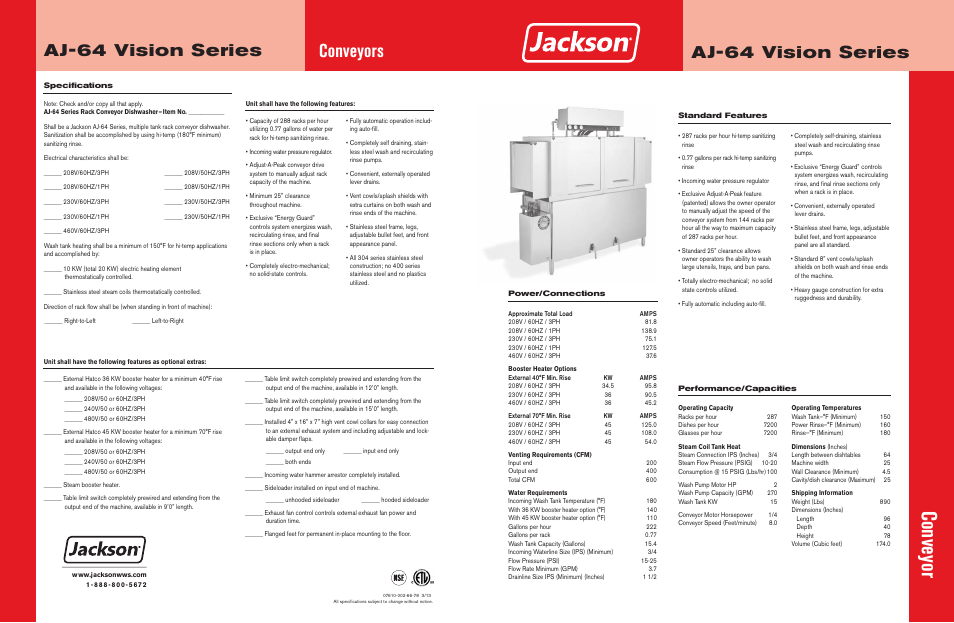 Jackson Vision Series AJ-64 User Manual | 6 pages