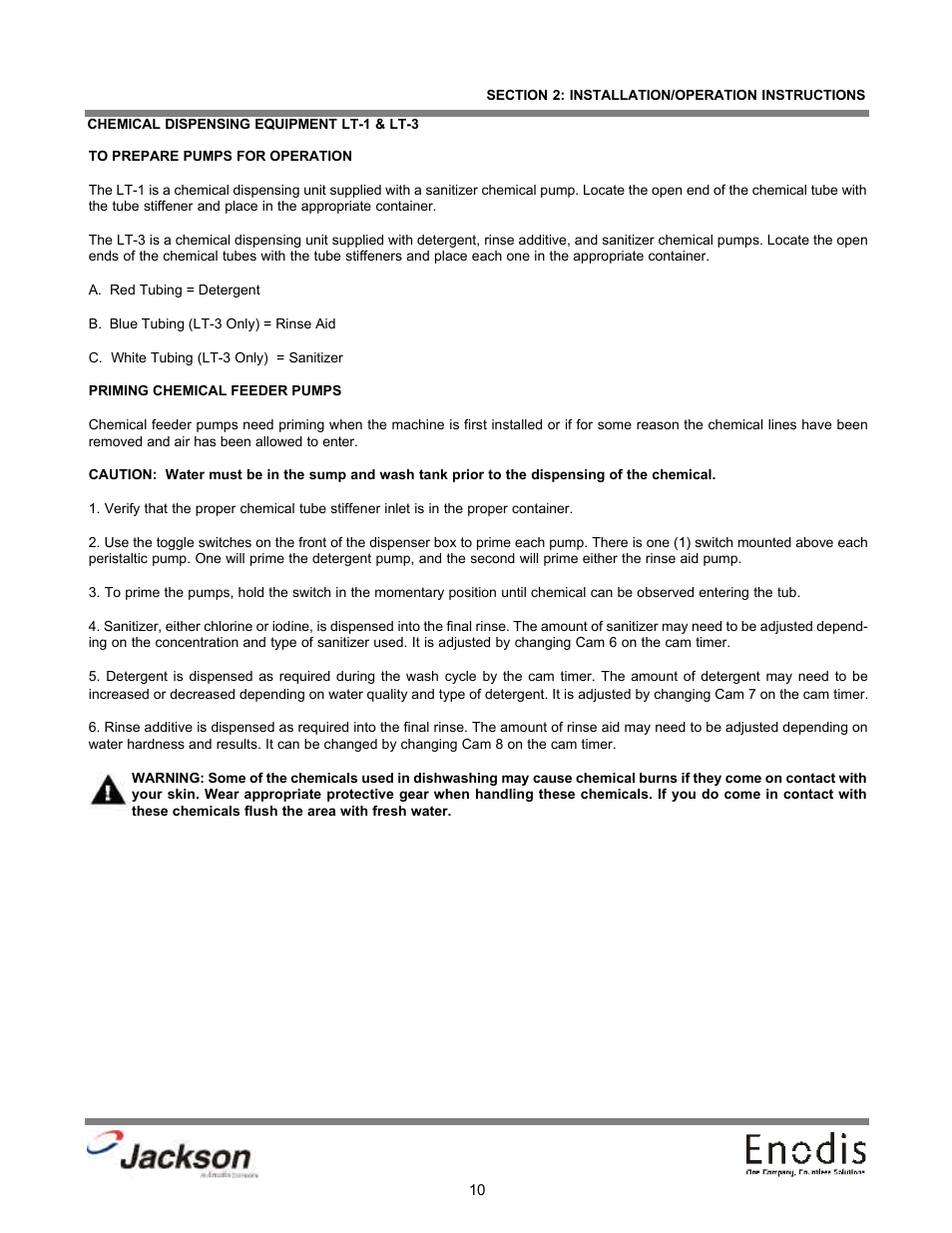 Chemical dispensing equipment lt-1 & lt-3, Chemical dispensing equipment, lt-1 & lt-3 | Jackson Chemical Dispensing Unit LT-3 User Manual | Page 15 / 47