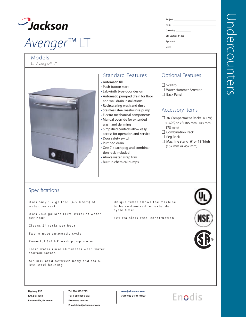 Jackson Avenger LT User Manual | 2 pages