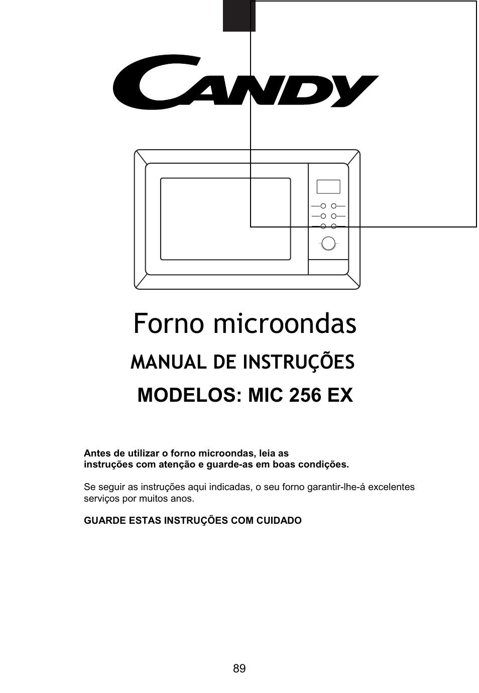 Forno microondas, Manual de instruções modelos, Mic 256 ex | Candy MIC 256 EX User Manual | Page 2 / 99