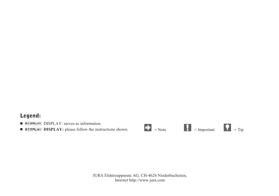 Legend | Jura Capresso S7 User Manual | Page 2 / 28