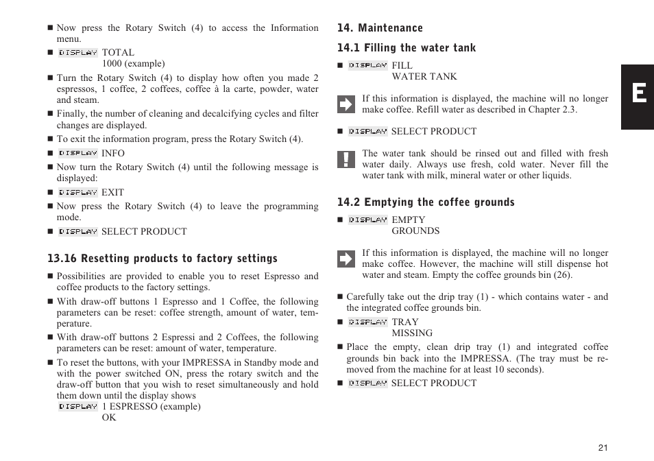 Jura Capresso S7 User Manual | Page 21 / 28