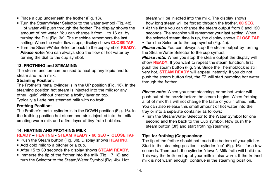 Jura Capresso Impressa F7 User Manual | Page 14 / 24