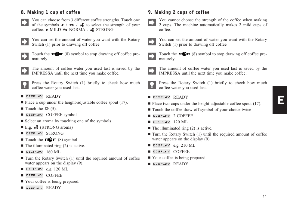 Jura Capresso F70 User Manual | Page 11 / 27