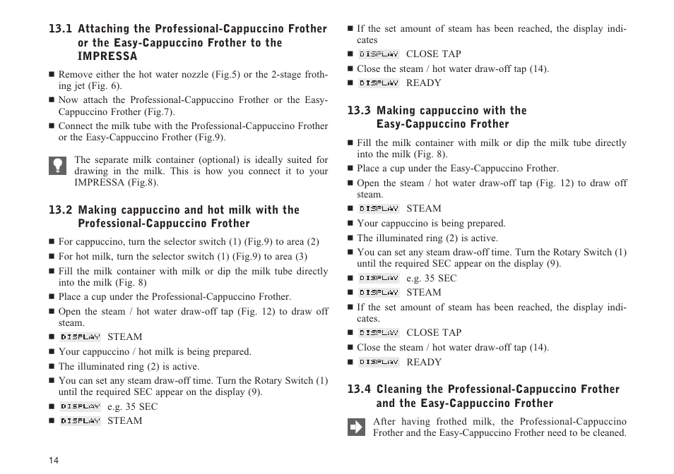 Jura Capresso F70 User Manual | Page 14 / 27