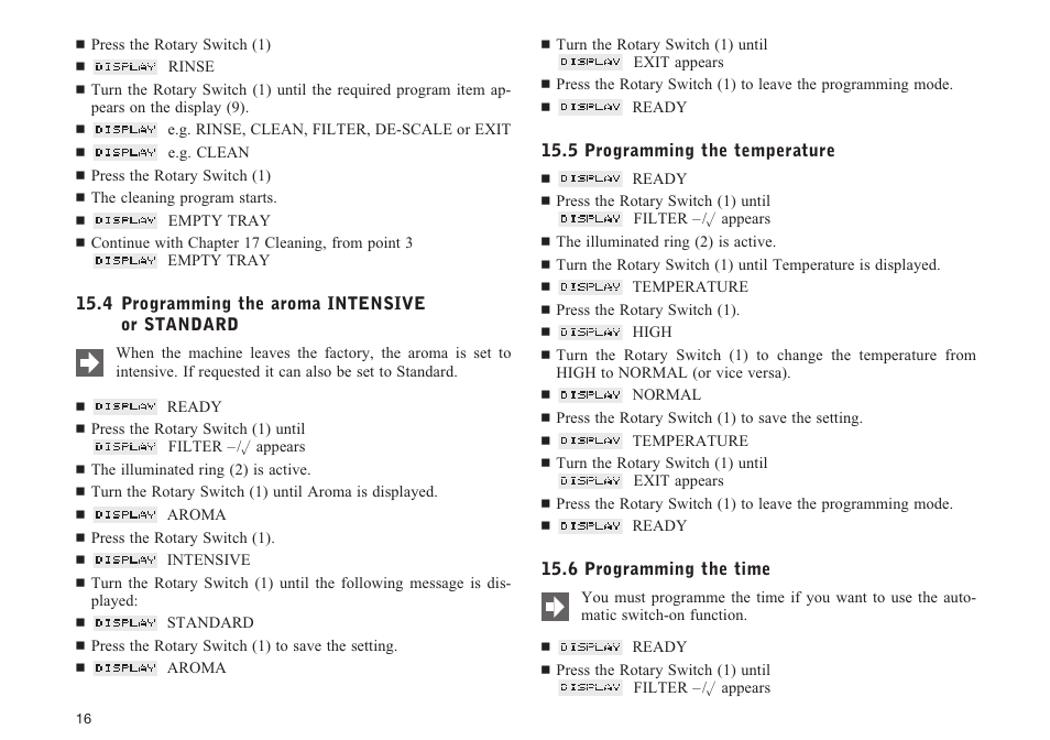 Jura Capresso F70 User Manual | Page 16 / 27
