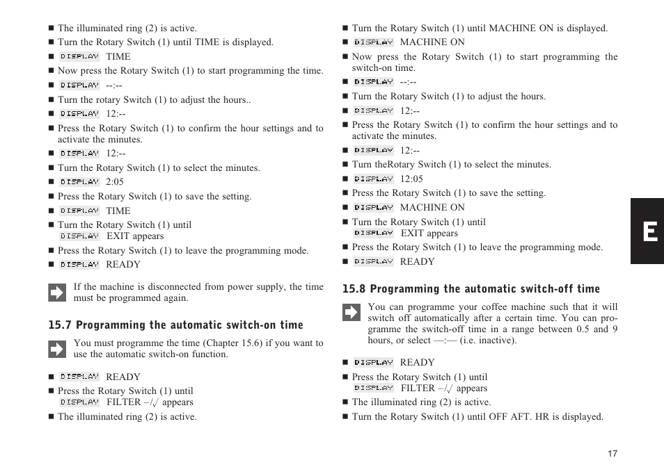 Jura Capresso F70 User Manual | Page 17 / 27