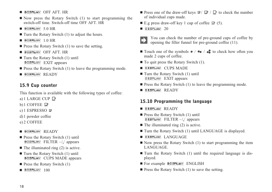Jura Capresso F70 User Manual | Page 18 / 27