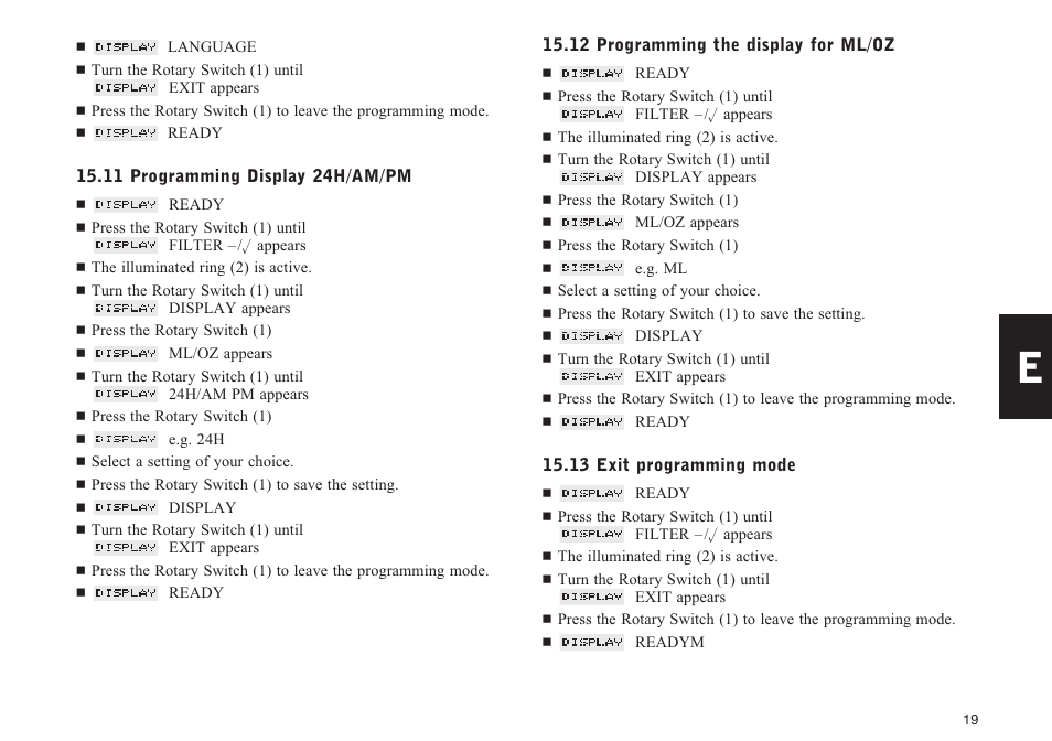 Jura Capresso F70 User Manual | Page 19 / 27