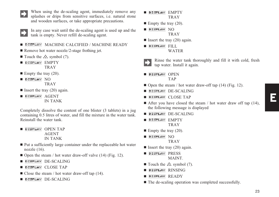 Jura Capresso F70 User Manual | Page 23 / 27