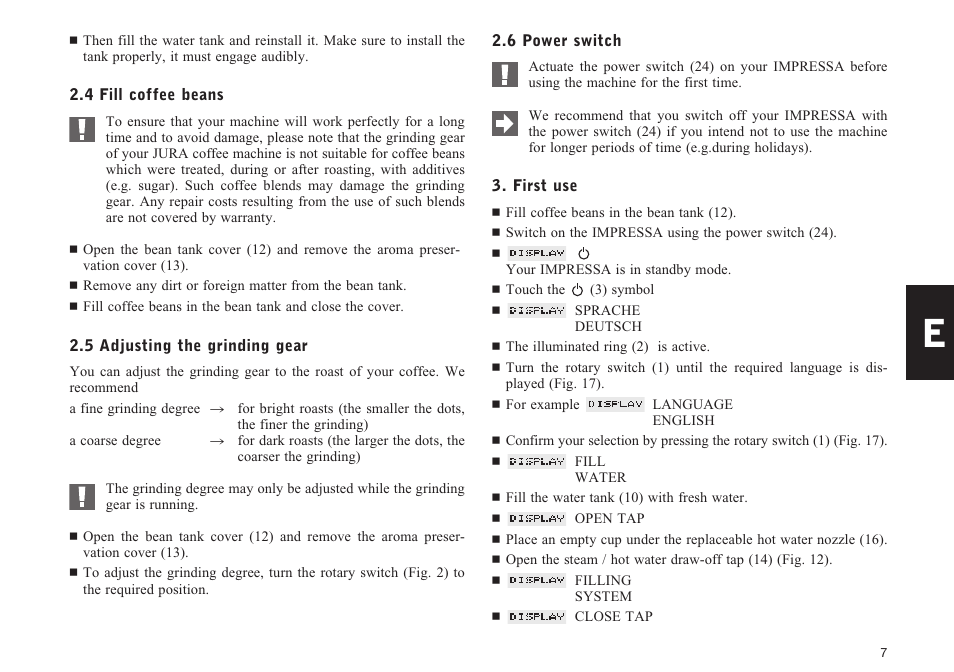 Jura Capresso F70 User Manual | Page 7 / 27