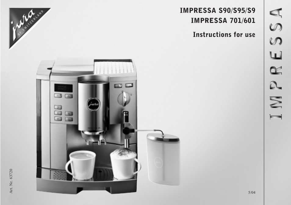 Jura Capresso IMPRESSA S90 User Manual | 22 pages