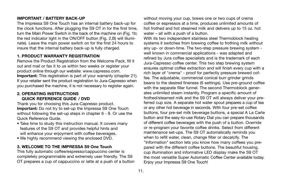 Jura Capresso Impressa 68193 User Manual | Page 11 / 39