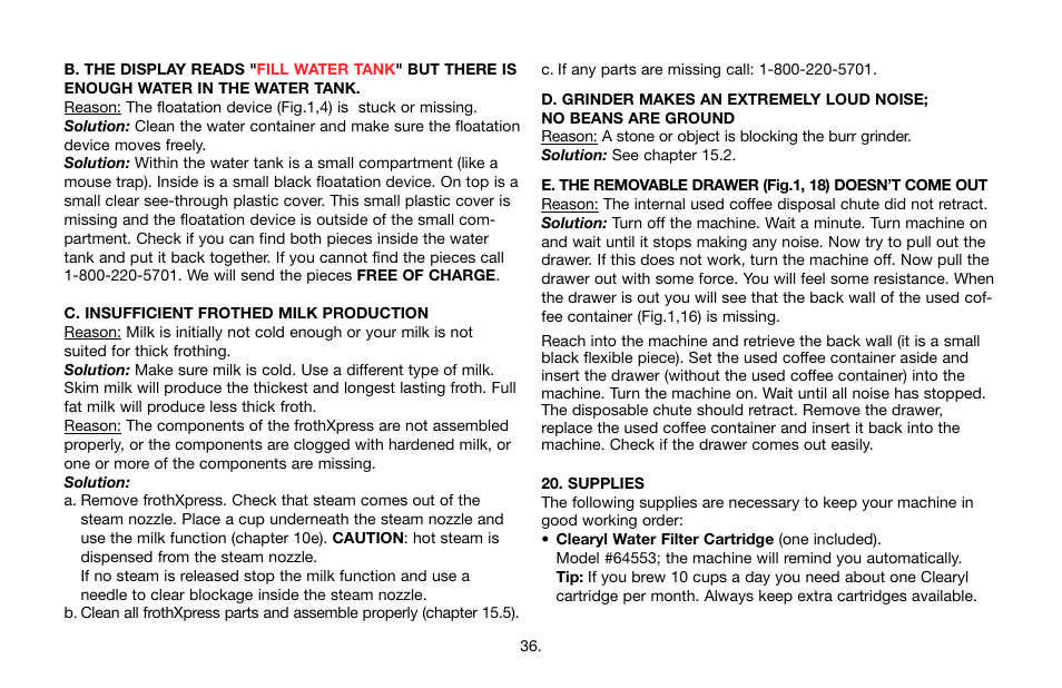 Jura Capresso Impressa 68193 User Manual | Page 36 / 39