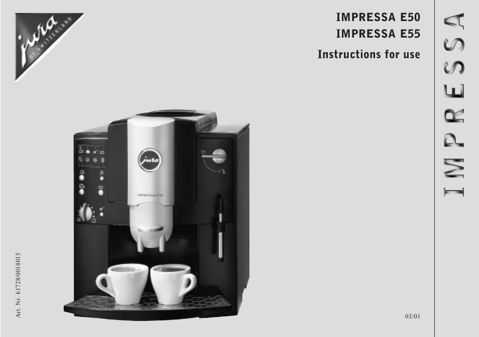 Jura Capresso IMPRESSA E50 User Manual | 17 pages