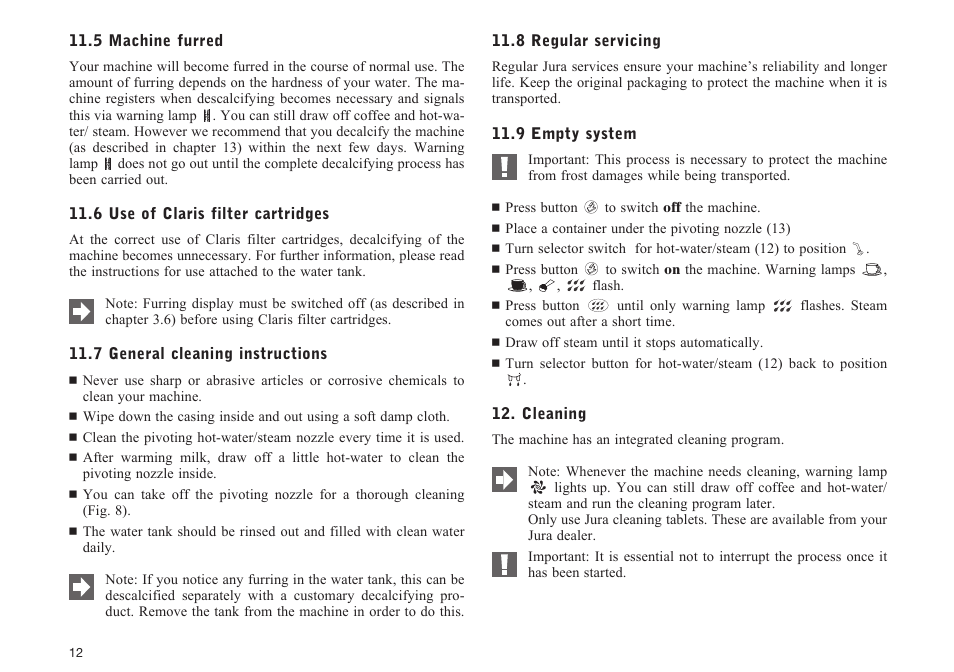 Jura Capresso IMPRESSA E50 User Manual | Page 12 / 17