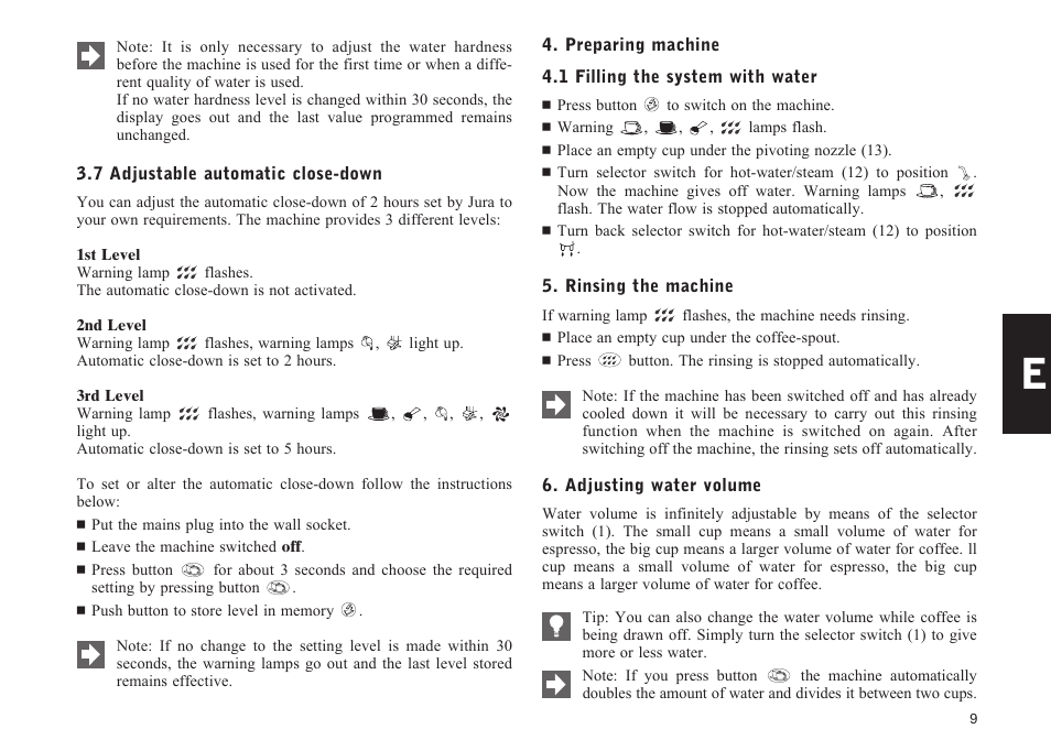 Jura Capresso IMPRESSA E50 User Manual | Page 9 / 17