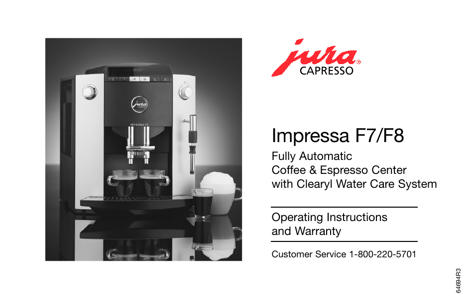 Jura Capresso IMPRESSA F7/F8 User Manual | 24 pages