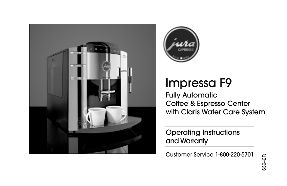 Jura Capresso IMPRESSA F9 63942R User Manual | 27 pages