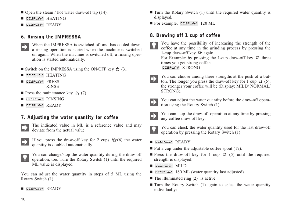 Jura Capresso IMPRESSA F5 User Manual | Page 10 / 26