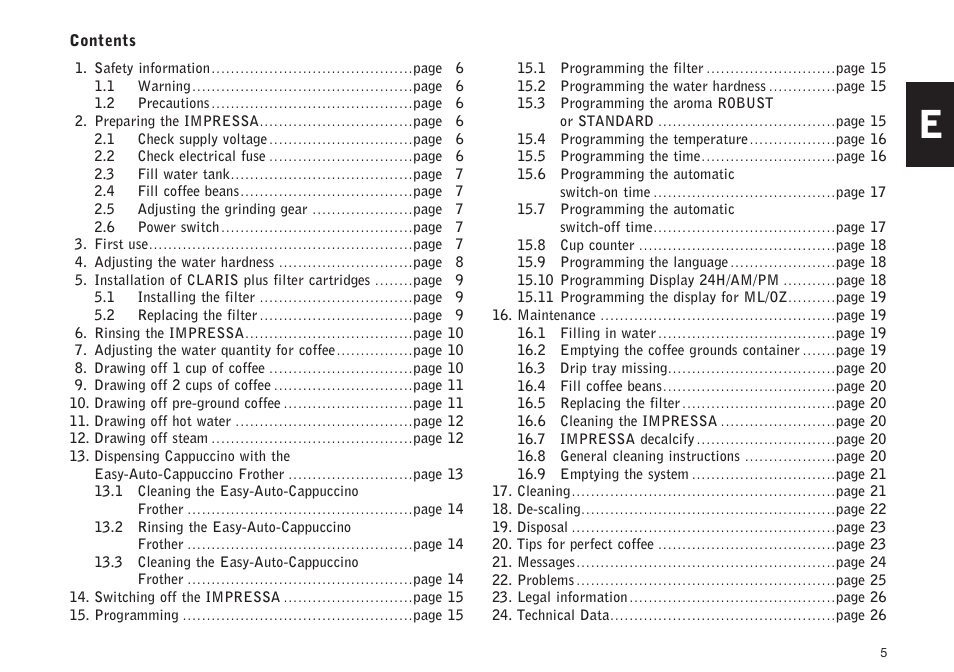 Jura Capresso IMPRESSA F5 User Manual | Page 5 / 26