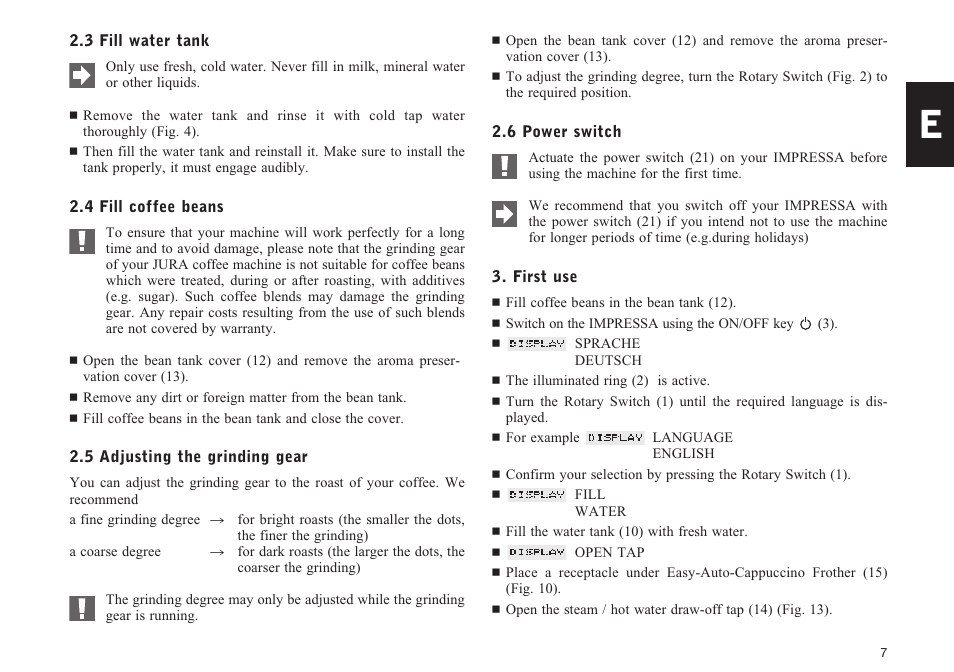 Jura Capresso IMPRESSA F5 User Manual | Page 7 / 26