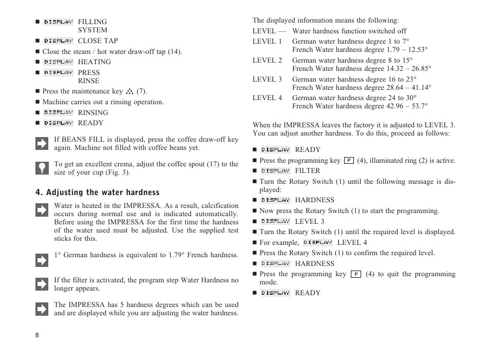 Jura Capresso IMPRESSA F5 User Manual | Page 8 / 26