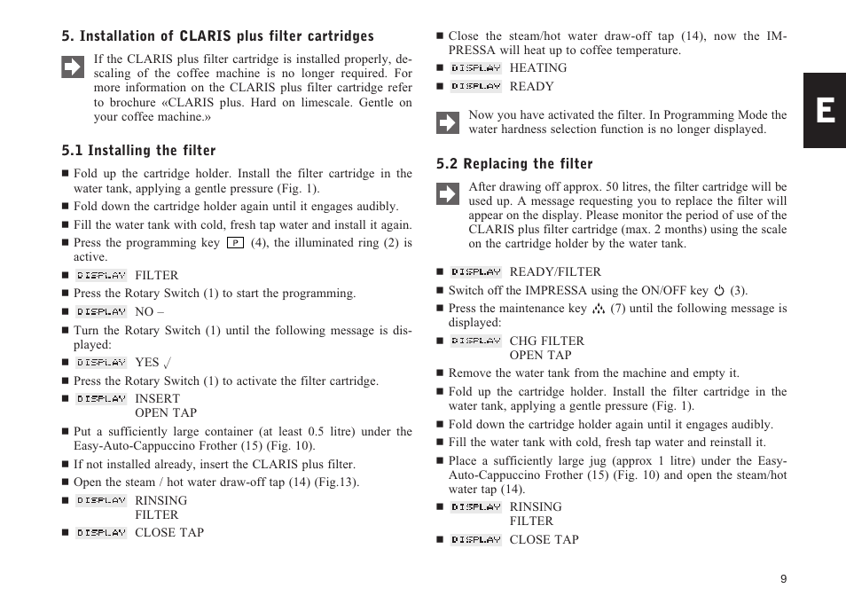 Jura Capresso IMPRESSA F5 User Manual | Page 9 / 26