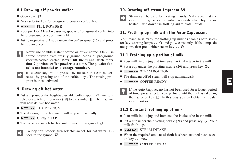 Jura Capresso S95 User Manual | Page 11 / 22