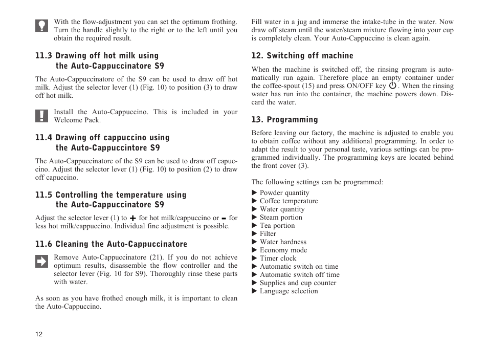 Jura Capresso S95 User Manual | Page 12 / 22