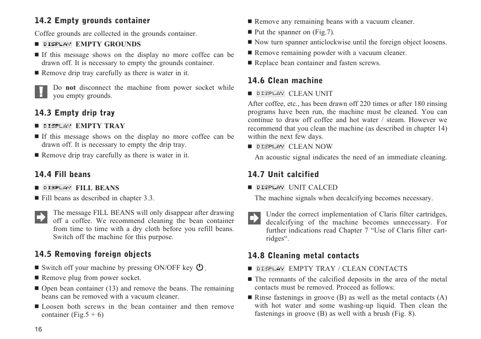 Jura Capresso S95 User Manual | Page 16 / 22